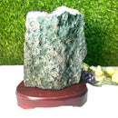 Amethyst Cluster on Wooden Stand from Brazil