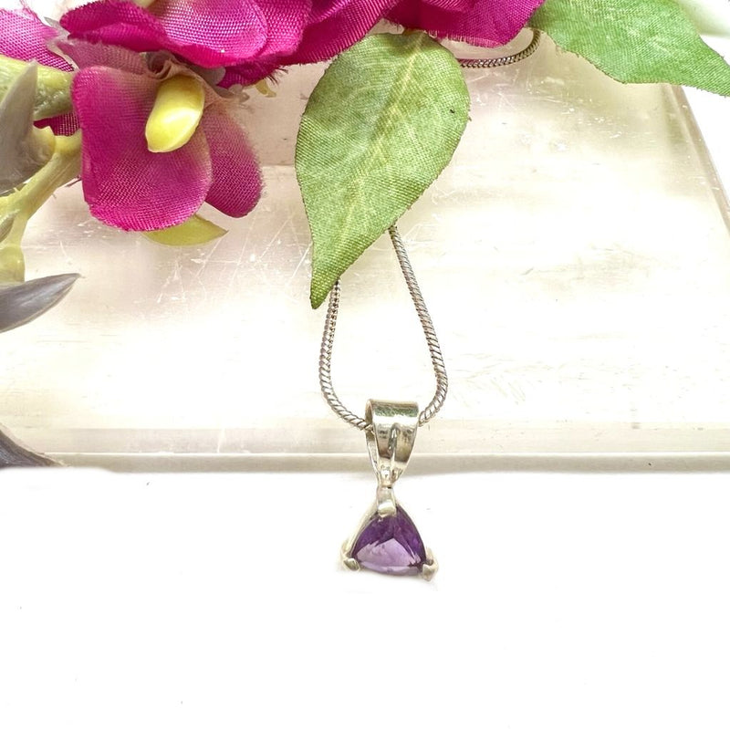 Amethyst Small Pendant in Silver