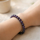 Amethyst Crystal Bracelet — For Calm Mind, Deep Meditation & Intuition