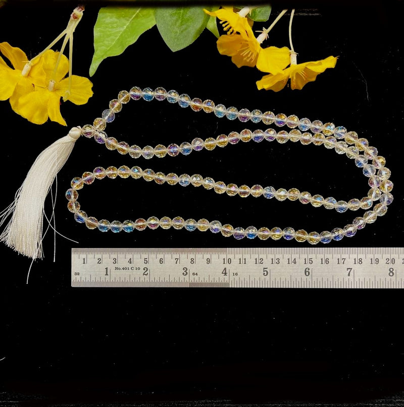 Angel Aura Quartz Faceted Beads  Mala (Healing)