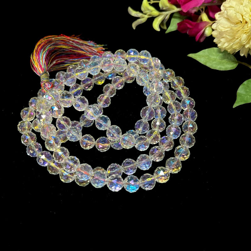 Angel Aura Quartz Faceted Beads  Mala (Healing)