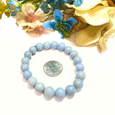 Angelite Round Bead Bracelet (Angel Connection and Peace)