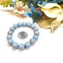 Angelite Round Bead Bracelet (Angel Connection and Peace)