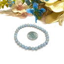 Angelite Round Bead Bracelet (Angel Connection and Peace)