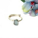 Aquamarine Adjustable Ring in Silver