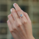 Aquamarine Adjustable Ring in Silver