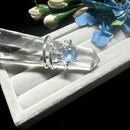 Aquamarine Adjustable Ring in Silver