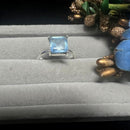 Aquamarine Adjustable Ring in Silver