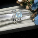 Aquamarine Adjustable Ring in Silver