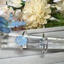 Aquamarine Adjustable Ring in Silver