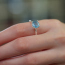 Aquamarine Adjustable Ring in Silver