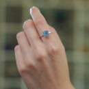 Aquamarine Adjustable Ring in Silver