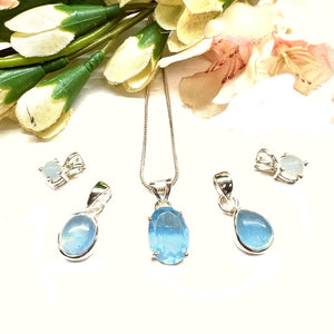 Aquamarine Small Pendant in Silver