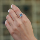 Aquamarine Adjustable Ring in Silver