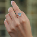 Aquamarine Adjustable Ring in Silver