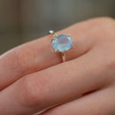 Aquamarine Adjustable Ring in Silver