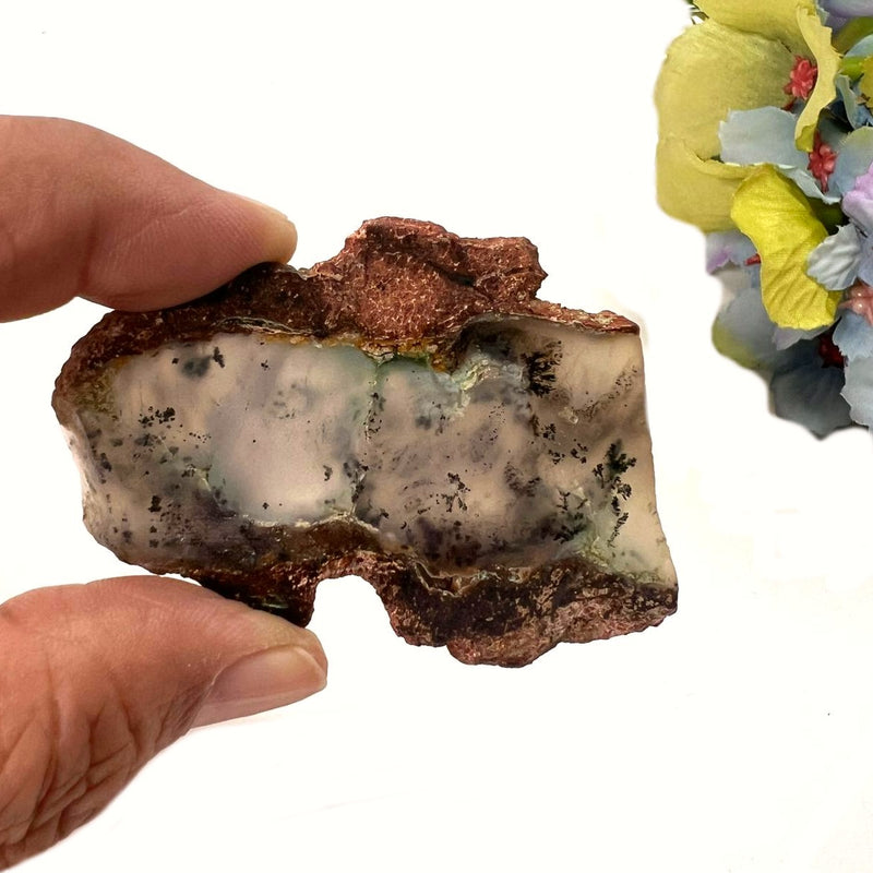 Blue-Green Chalcedony Slice ( Emotional Calm )