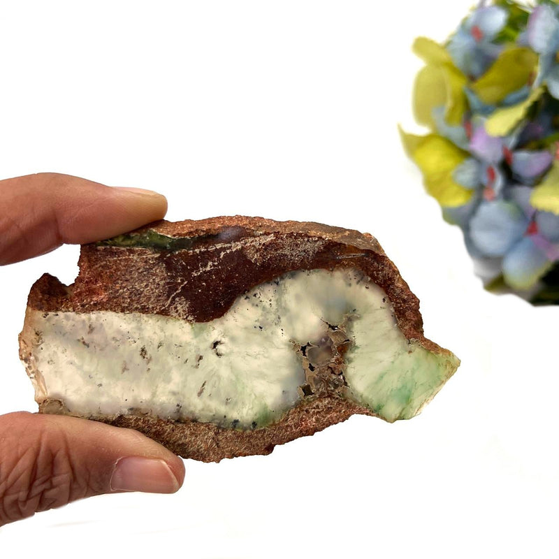 Blue-Green Chalcedony Slice ( Emotional Calm )