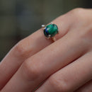 Azurite Malachite Adjustable Rings in Silver (Transformation)