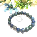 Azurite Round Bead Bracelet (Activate the third eye) (Dyed Lapis)