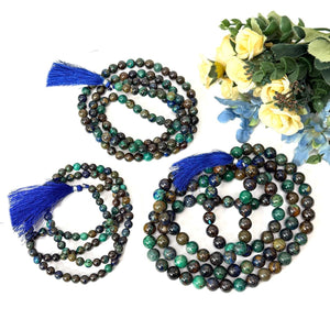 Azurite Malachite Mala/ Necklace (Transformation & Wisdom)