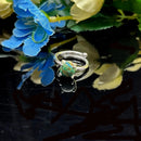 Azurite Malachite Adjustable Rings in Silver (Transformation)