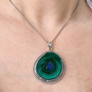 Lapis Lazuli & Malachite Slice Silver Premium Pendants