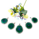 Lapis Lazuli & Malachite Slice Silver Premium Pendants