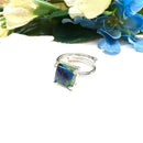 Azurite Malachite Adjustable Rings in Silver (Transformation)