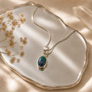 Azurite Malachite Small Pendants in Silver