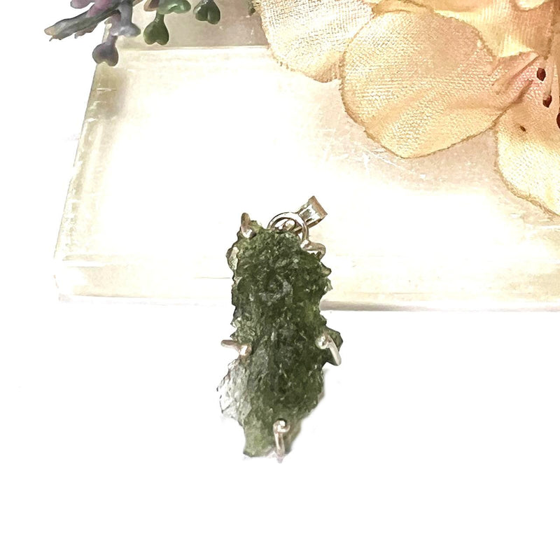 Moldavite Silver Pendant from Besednice (Czech Republic)