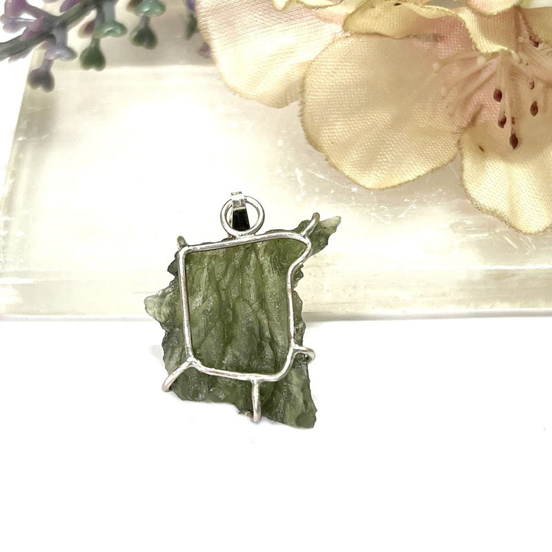 Moldavite Silver Pendant from Besednice (Czech Republic)