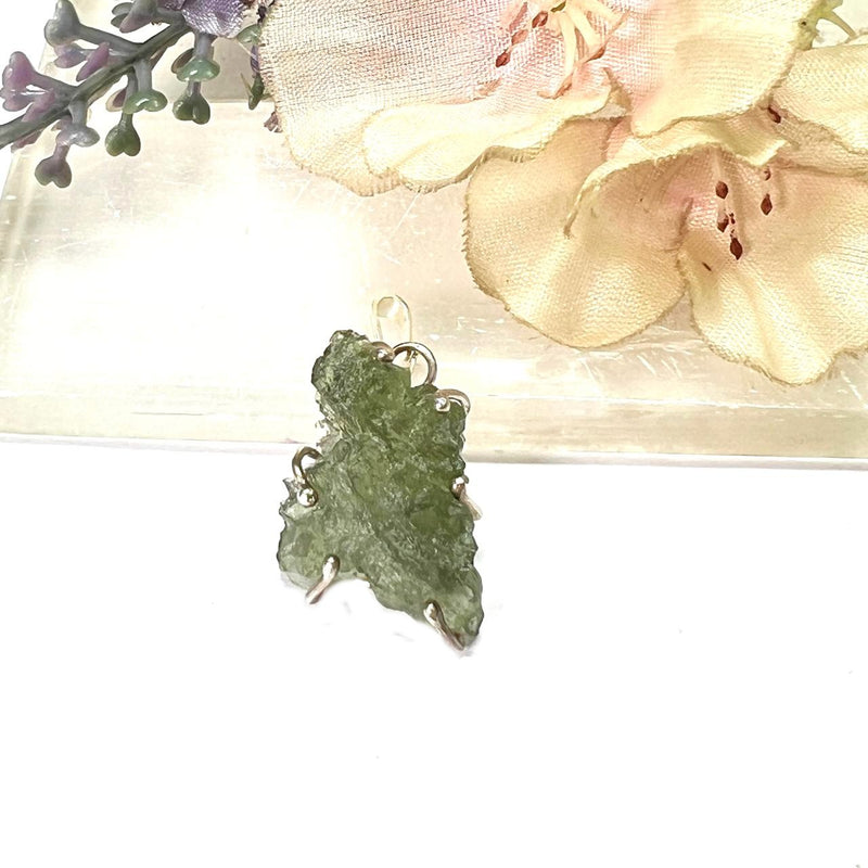 Moldavite Silver Pendant from Besednice (Czech Republic)