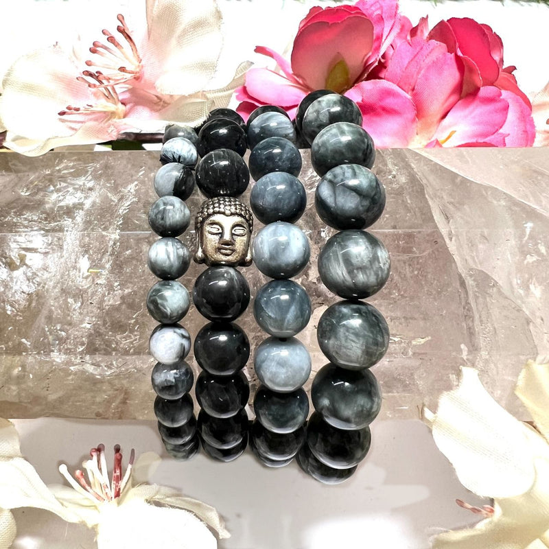 Black Cats Eye Round Bead Bracelet (Protection from Psychic Attacks)