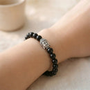 Black Obsidian Round Bead Bracelet