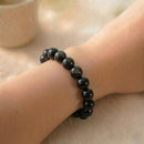 Black Obsidian Round Bead Bracelet
