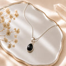 Black Tourmaline Small Pendants in Silver