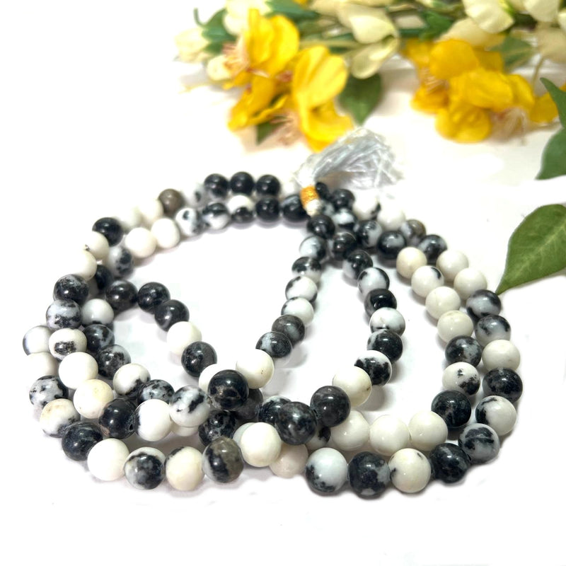 Black Zebra Jasper Jaap Mala/Necklace (Dream Recall)