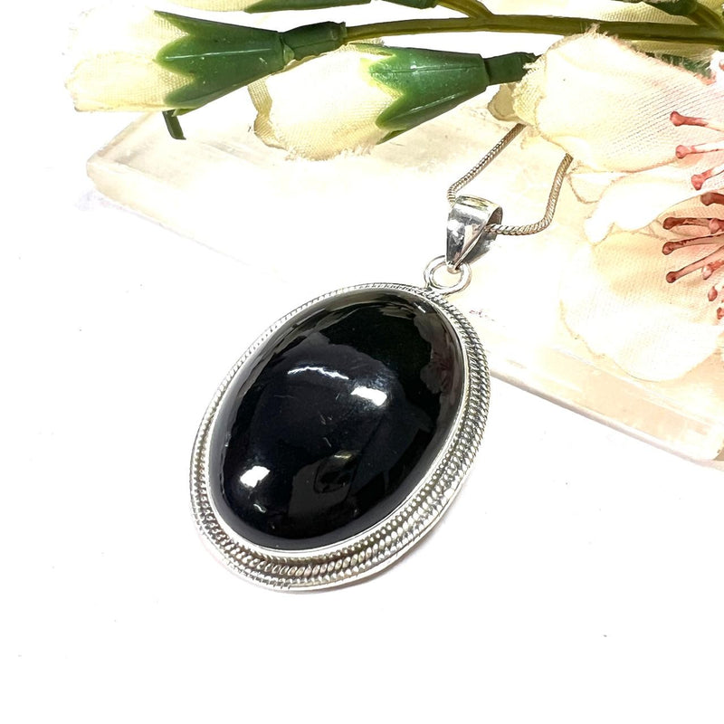 Black Obsidian Premium Silver Pendants (Protection & Grounding)