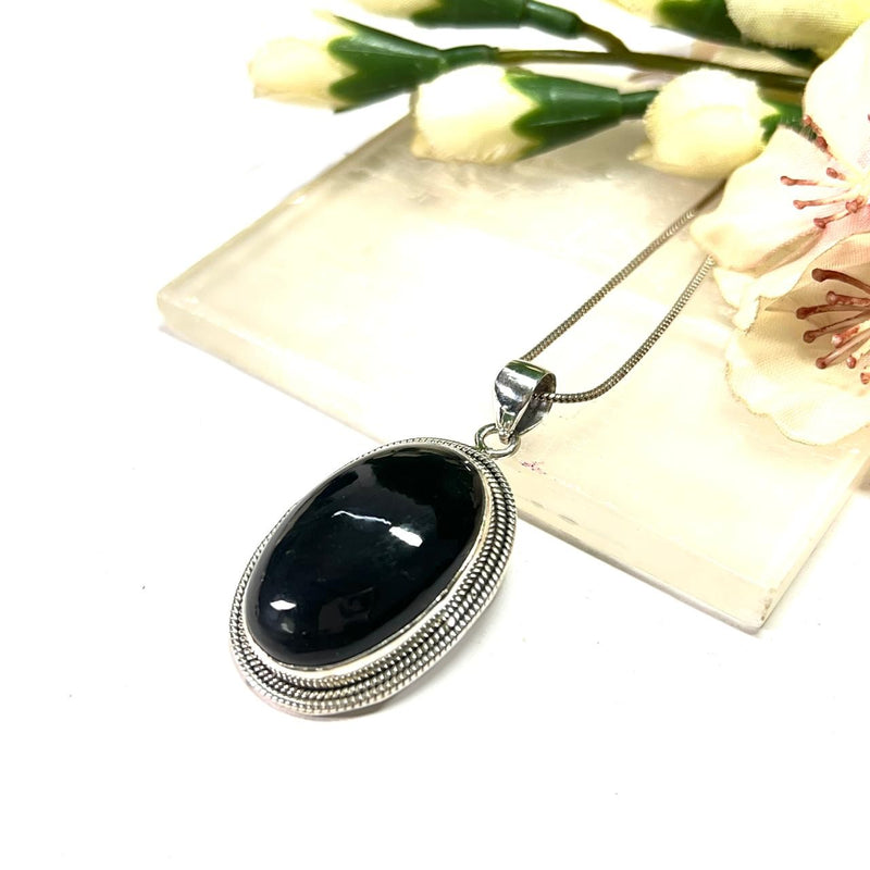 Black Obsidian Premium Silver Pendants (Protection & Grounding)