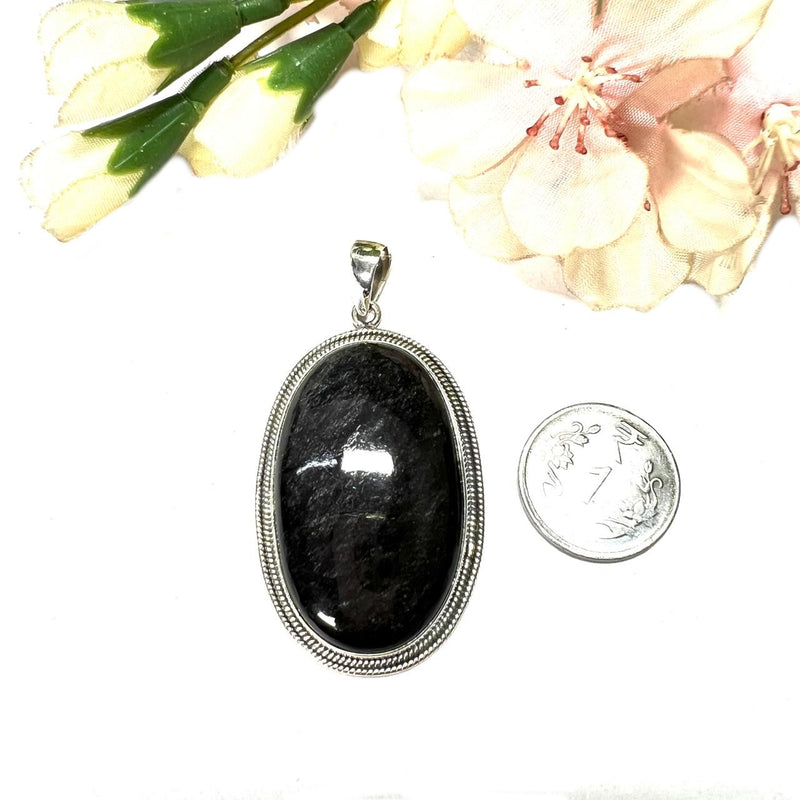 Black Obsidian Premium Silver Pendants (Protection & Grounding)