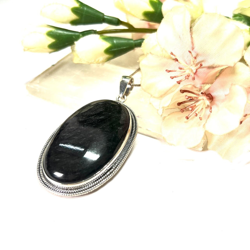 Black Obsidian Premium Silver Pendants (Protection & Grounding)