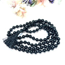 Black Tourmaline Round (108 + 1=109) Beads Jaap Mala (Grounding & Protection)