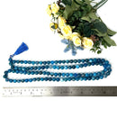 Blue Apatite Round Beads Jaap Mala (Enhance Psychic Perception)