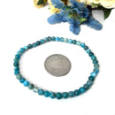 Blue Apatite Round Bead Bracelet (Psychic Perception)