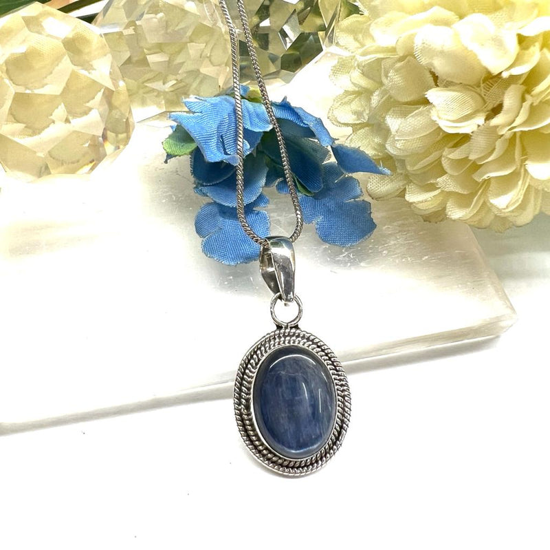 Blue Kyanite Premium Pendants in Silver (Telepathy)
