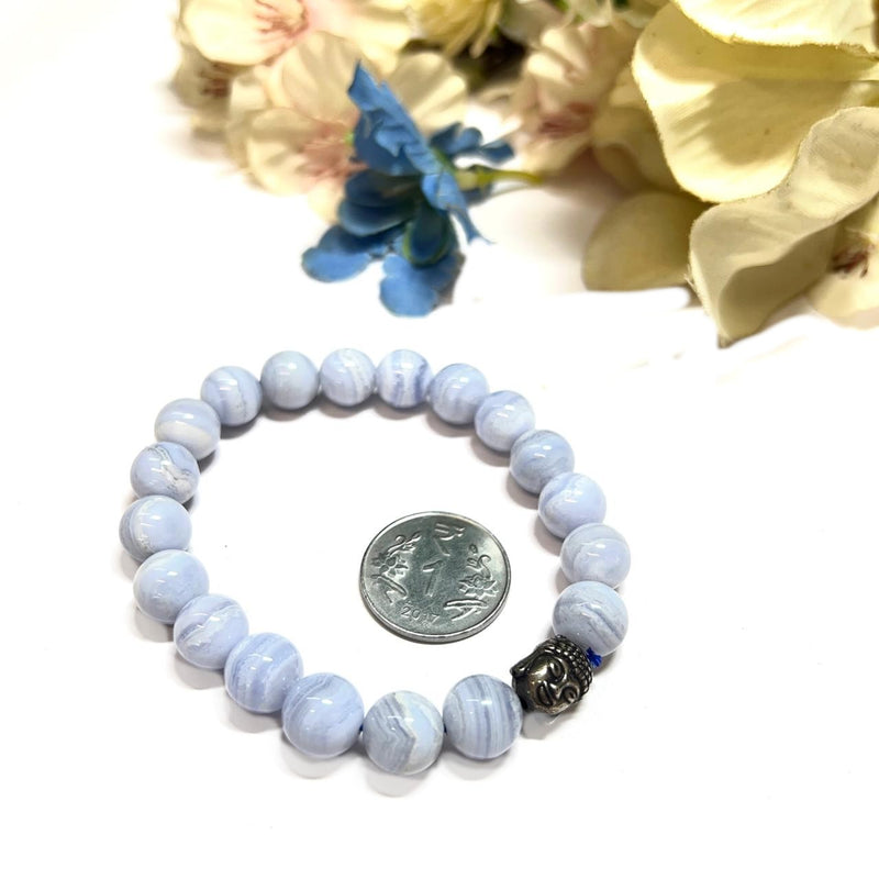 Blue Lace Agate Bracelet (Calm Communication)