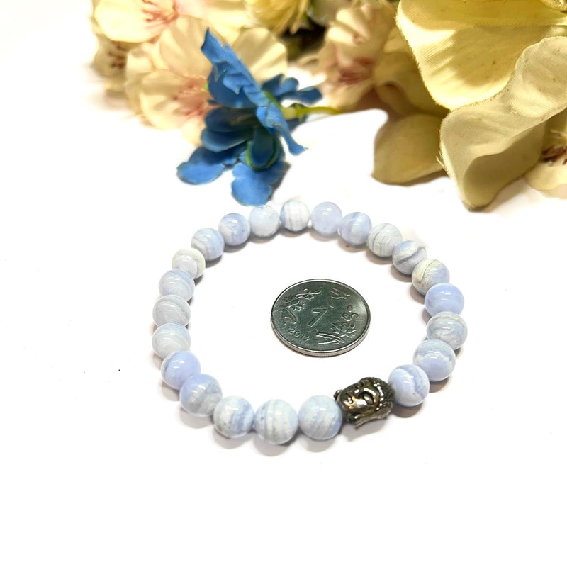 Blue Lace Agate Bracelet (Calm Communication)