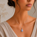 Blue Lace Agate Small Pendants in Silver (Communication)