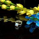 Blue Lace Agate Adjustable Rings in Silver